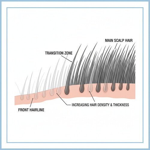 Density gradient of a natural hairline.