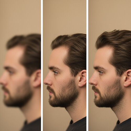 Visual representation of hair growth progression