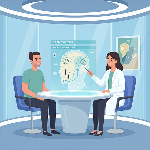 Doctor consulting with a patient about hair transplant