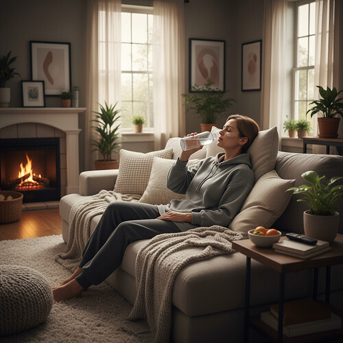 Comfortable recovery space for post-hair transplant rest