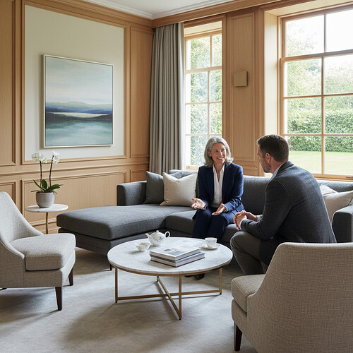 Doctor consulting with a patient in a professional clinic setting.