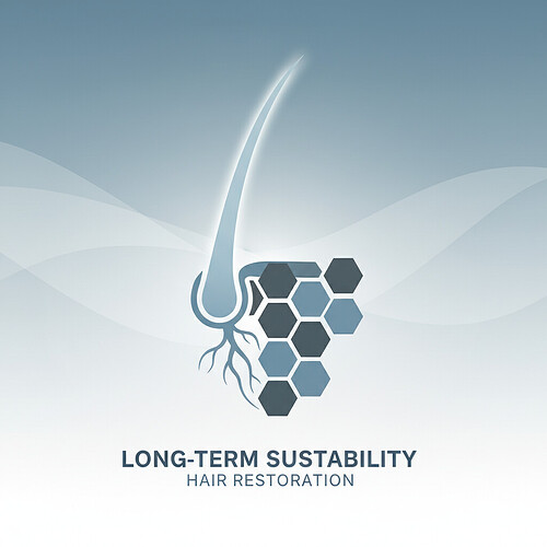 Abstract representation of sustainable hair restoration results.