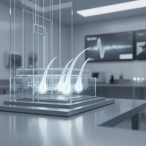 Abstract representation of healthy hair follicles.