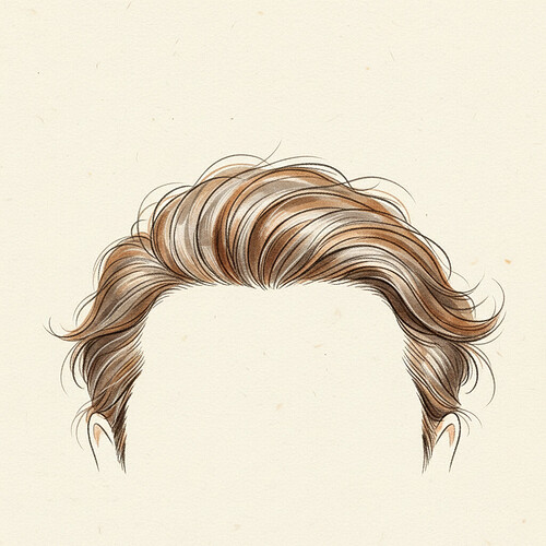 Stylized illustration of a natural hairline design