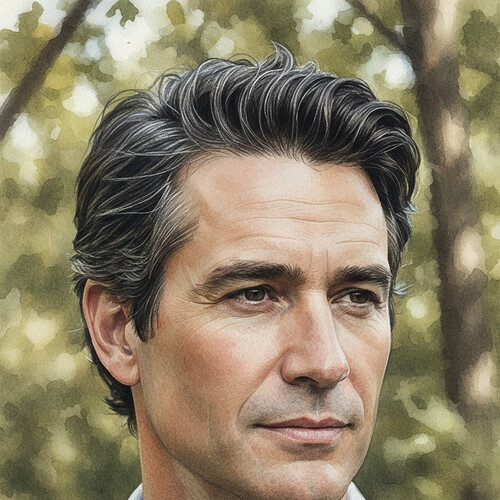 Natural-looking hairline progression example