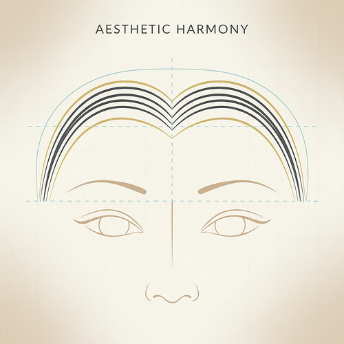 Professional hairline design illustration for hair restoration planning