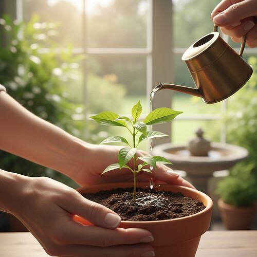 Metaphorical image of growth and gentle development, symbolizing the increasing confidence associated with hair restoration.