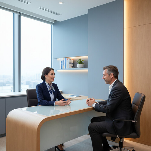 Professional hair restoration consultation between doctor and patient