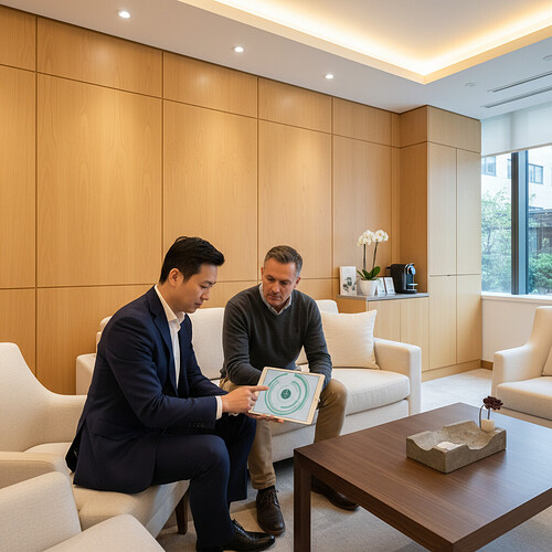 Doctor consulting with a patient about hair restoration options