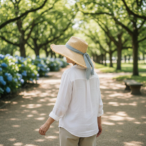Person wearing a hat outdoors to protect their scalp after a hair transplant.