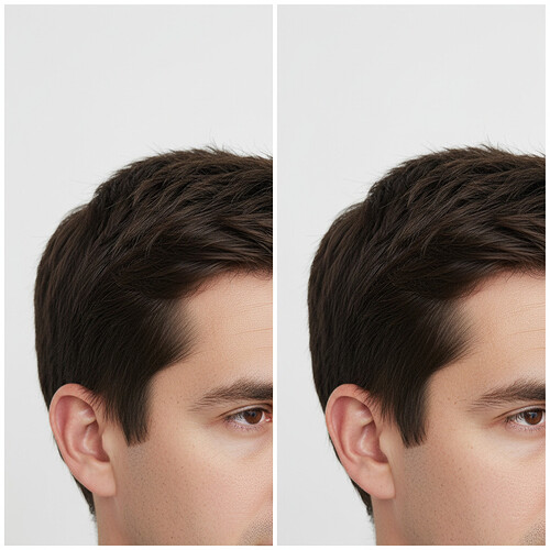 Subtle hairline progression showing natural density increase
