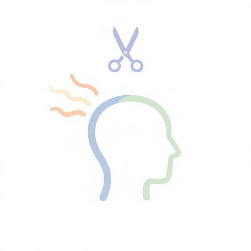 Illustration of gentle hair trimming concept