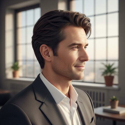 Natural-looking hair density and hairline achieved through restoration.