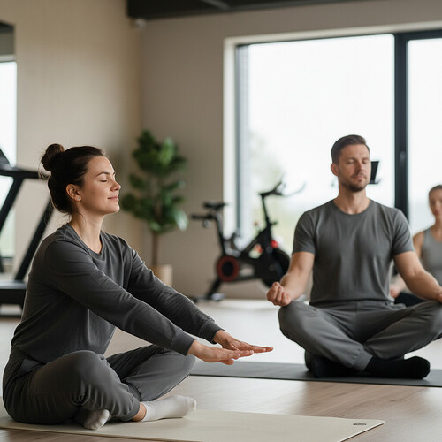 Modern, calm gym interior representing a controlled environment for post-procedure activity.
