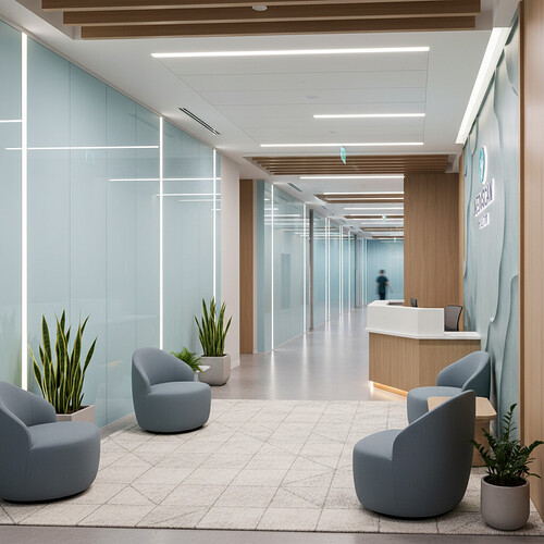 Clean and professional interior of a modern hair restoration clinic.