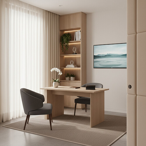 A modern and serene clinic consultation room designed for patient comfort and privacy.