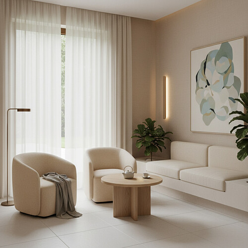 Minimalist clinic consultation room