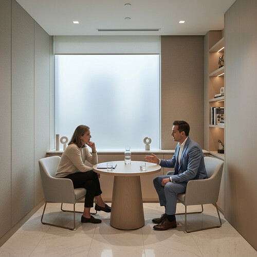 Professional hair transplant consultation between doctor and patient