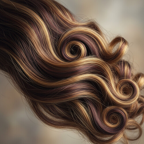 Artistic representation of natural hair growth patterns