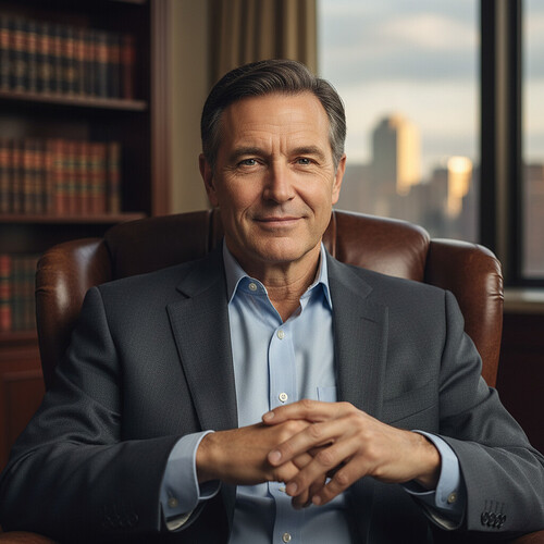 Mature man with a confident and calm expression