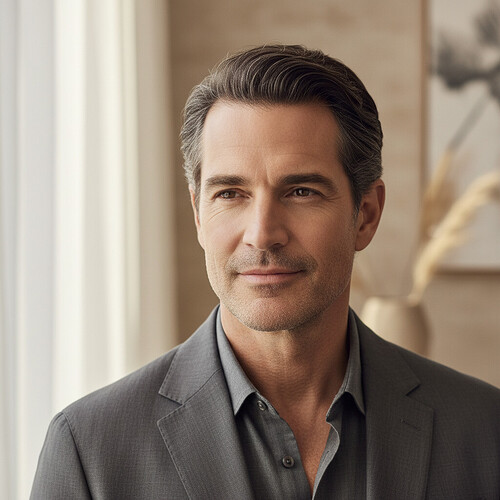 Subtle natural hairline progression visual