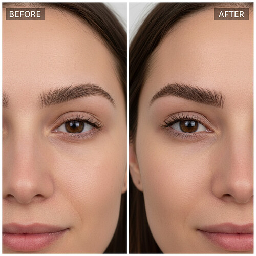 Before and after comparison of eyebrow transplantation results