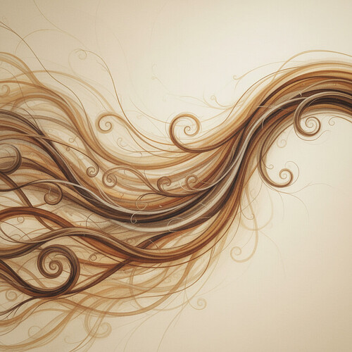 Abstract representation of natural hair growth pattern.