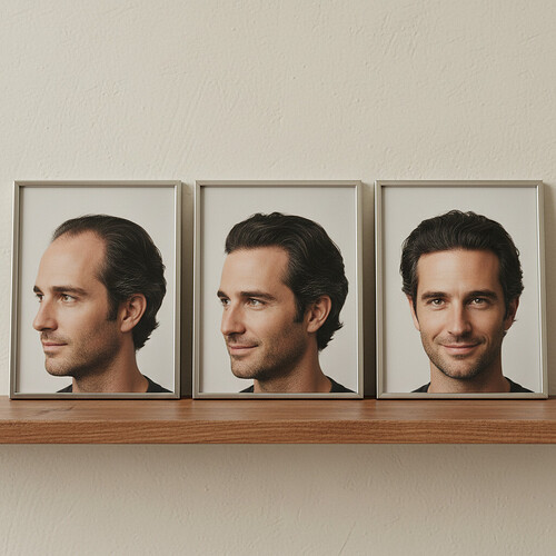 Subtle visual representation of natural hairline progression.