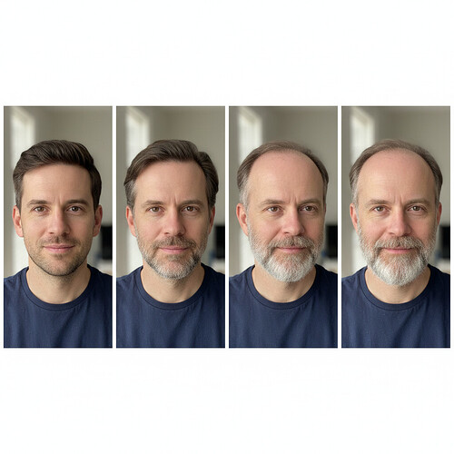 Subtle natural hairline enhancement for a mature male.