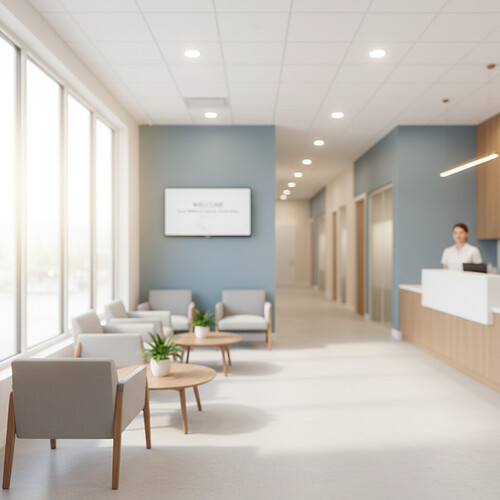 Serene clinic environment for patient recovery.