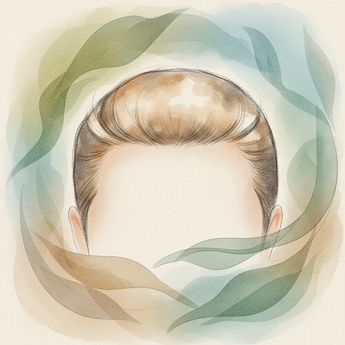 Artistic representation of a natural hairline