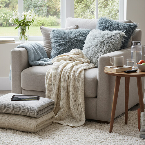 Home environment prepared for comfortable post-hair transplant recovery.