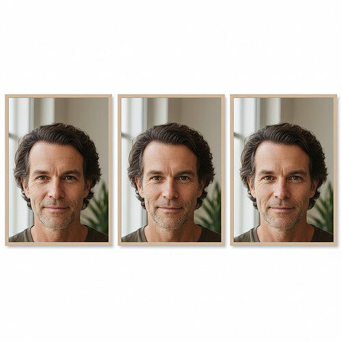Natural-looking hairline progression after hair restoration.