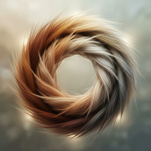 Artistic representation of natural hair growth cycles