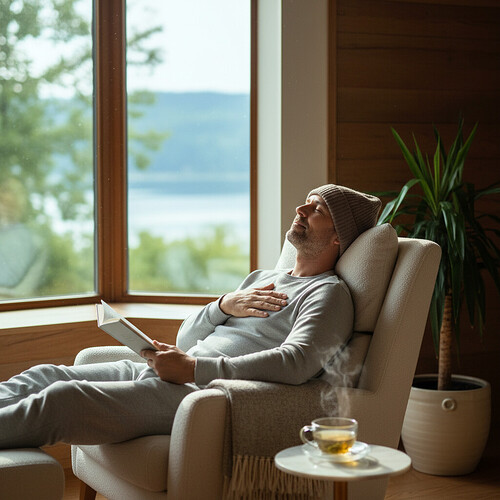 Comfortable and peaceful healing process after hair restoration.