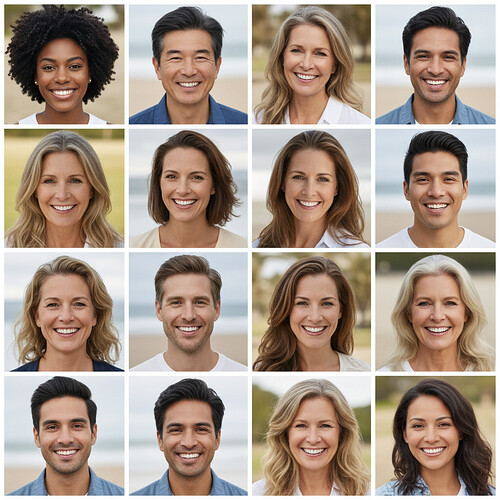 Satisfied patients showing positive results of hair transplantation