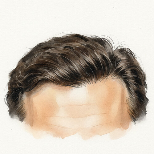 Artistic rendering of a natural hairline.