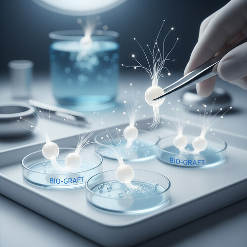 Close-up representation of healthy hair follicles.