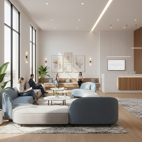 Modern and comfortable clinic waiting area