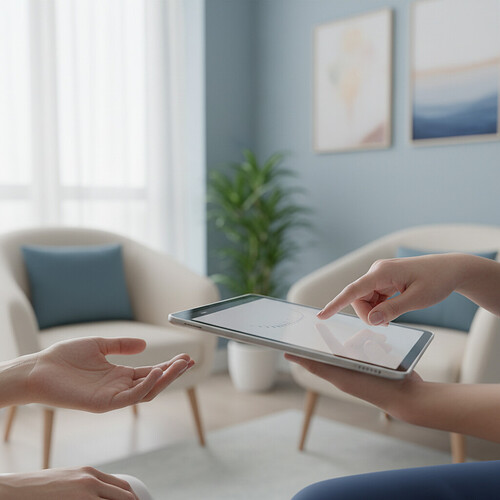 Detailed planning for a hair restoration procedure in a professional clinic.