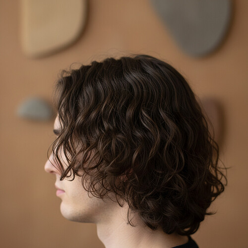 Subtle depiction of healthy hair volume and texture.