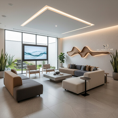 Serene waiting area in a premium medical clinic