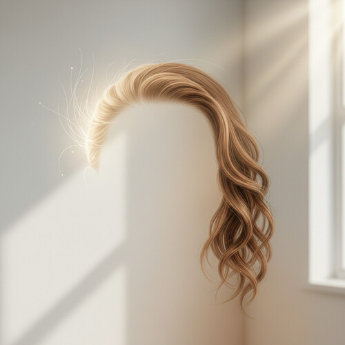 Subtle visual representation of hair growth progression.