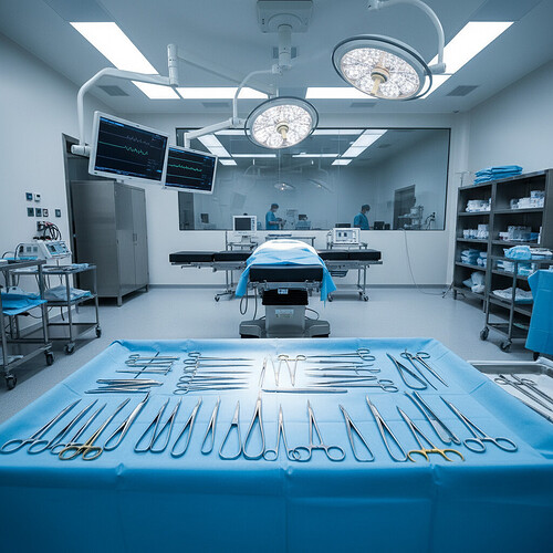 Sterile operating room setup.